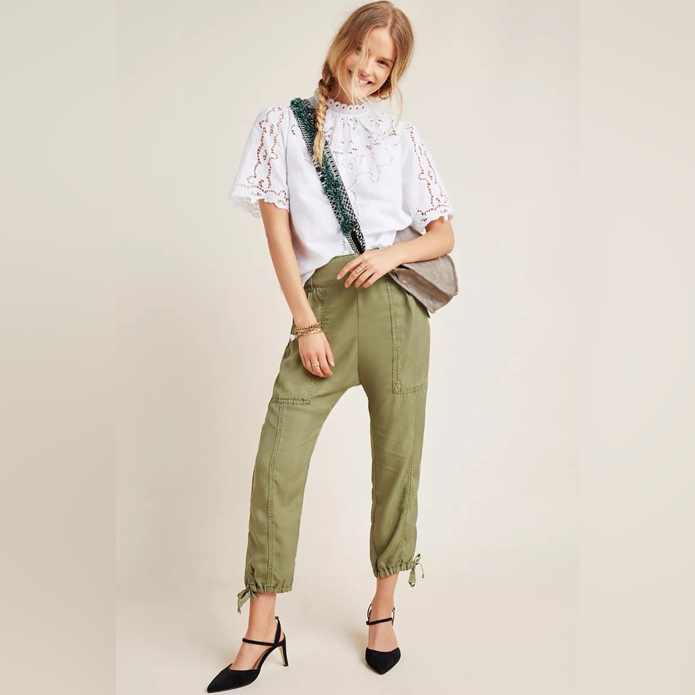 Anthropologie Cargo Harem Pants in Army Green